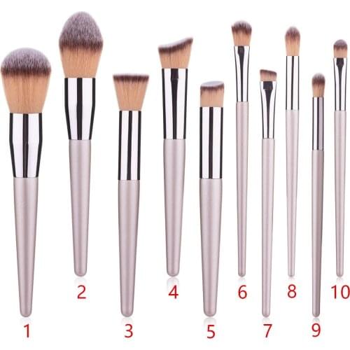 10 champagne gold makeup brush set pointed handle single powder brush eye shadow brush foundation makeup brush