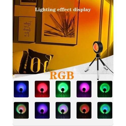 17 Color RGB Fill Light Sunset Projection Lamp Rainbow Atmosphere Led Light Inndoor Decor Nightlight USB Rgb Fill Light