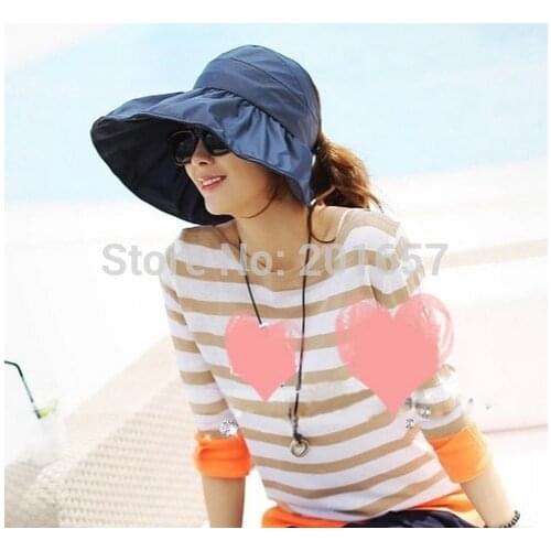 2021 Wholesale and Retail Fashion Women Wide Large Brim uv protection folded FABRIC Summer Beach Sun Hat Cap-7