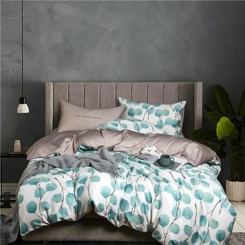 22Colors Luxury Egyptian Cotton Bohemia Bedding Set Queen King Size 3d Flower Leaf Print Duvet Cover Bed Sheet Set Pillowcase