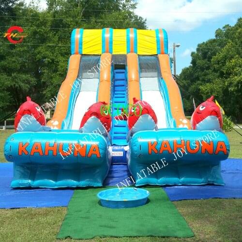 Free ship to sea port,30FT long Giant summer Inflatable water slide Adults kids water slide inflatable jumping slides
