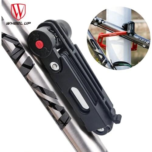 WHEEL UP Anti-cut Safety MTB Folding Bike Lock Professional Anti-theft Alloy Steel Foldable Bicycle Lock Keys Password