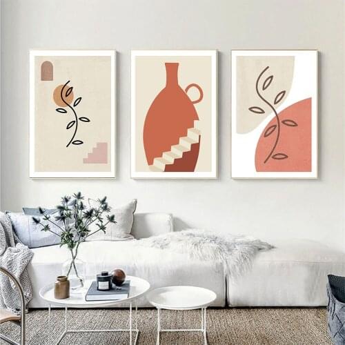 Boho Archway Poster Abstract Vase Ladder Canvas Painting Nordic Leaf Art Print Modern Wall Picture For Living Room Home Decor