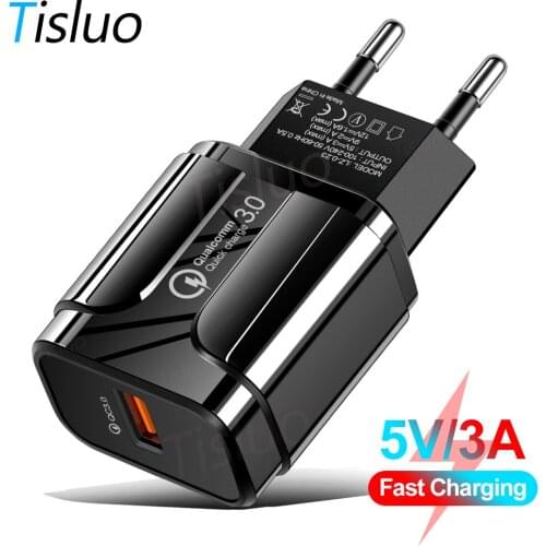 Quick Charge 3.0 3A USB Charger EU US Wall Fast Charging Adapter for iPhone 7 8 Huawei Samsung Xiaomi QC3.0 Mobile Phone Charger