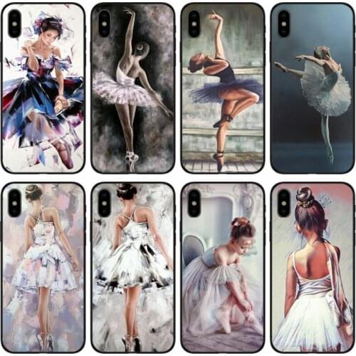 Ballet girl Cover Soft Silicone black TPU Phone Case For iPhone X XR XS MAX 5 5S SE 6 6S Plus 7 8 Plus