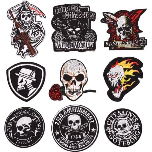 Skulls Ghost head pirate Series Ironing Embroidered Patche For Clothes Hat Jeans Sticker Sew-on T-shirt DIY Patch Applique