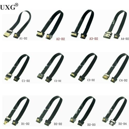 D2 FPV 90 Degree Adapter FPC Ribbon Flat HD-Cable Pitch 20pin For Mini Micro HD-HDTV FPV TV Camera Multicopter Photography