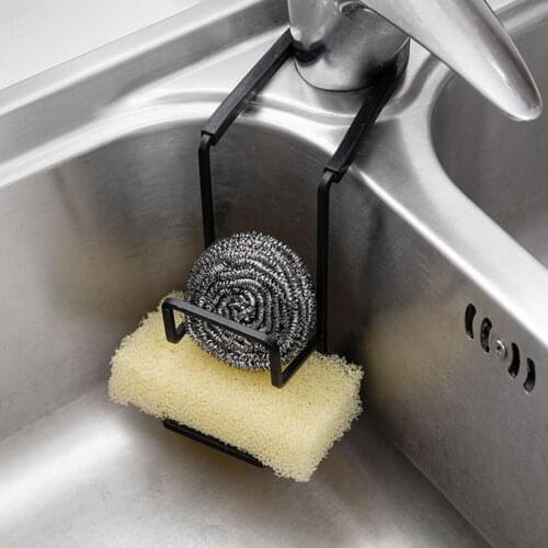 Kitchen Water Filter Sponges Holder Iron Hanging Rack Sink Drain Racks Countertop Storage Basket Organizer Shelf Portable Home