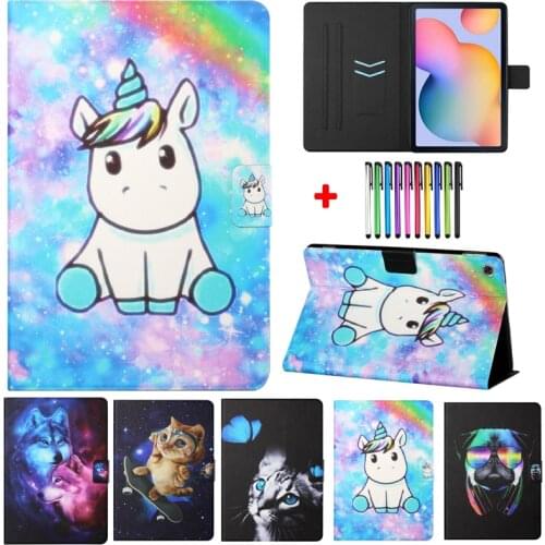 For Samsung Tab A7 Lite Funda 8.7 SM-T220 2021 Unicorn Cat Tablet Case For Galaxy Tab A7 Case 2020 10.4 SM-T500 Flip Stand Cover