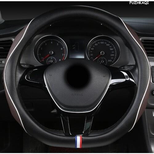 FUZHKAQI Leather Car Steering Wheel Cover For Luxgen U7 U5 U6 M7 V7 S5 S6