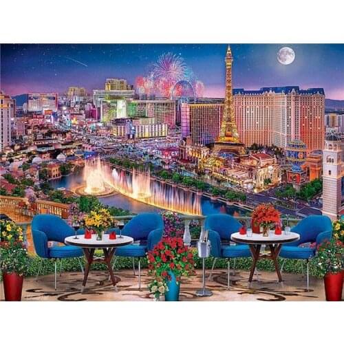 GATYZTORY 60x75cm DIY Painting By Numbers Kits For Adult City night Frameless Paint By Numbers Digital Painting Home Decor