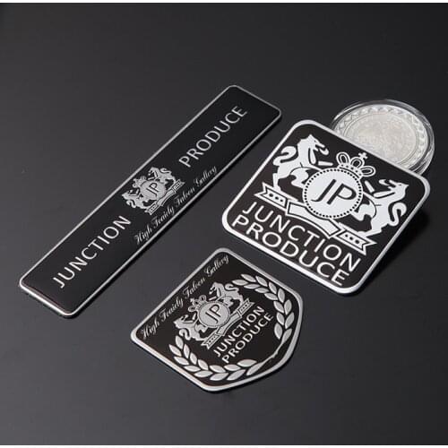 JP Junction Produce Black VIP Thin Aluminum Drawing Car Styling Emblem Badge Cool 3D Sticker Logo for BMW Audi Volkswagen Ford