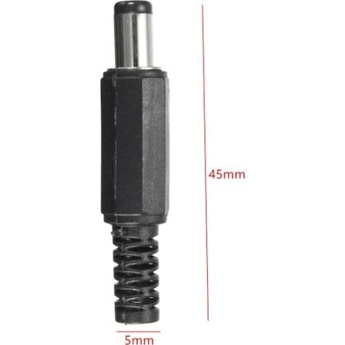 JP02 10Pcs 5.5x2.1mm DC Power Male Solder Barrel Tip Plug Jack Connector