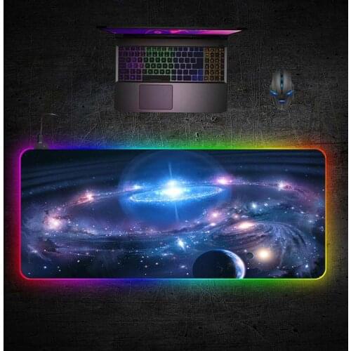 LED Light Mousepad RGB Keyboard Cover Desk-mat Colorful Surface Mouse Pad Waterproof Multi-size World Computer Gamer CS Dota