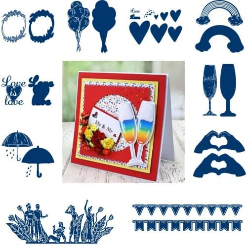 Goblet Love Flower Umbrella Big Die Stamps And Dies New Arrival 2021 Scrapbook Diary Decoration Stencil Embossing Template DIY