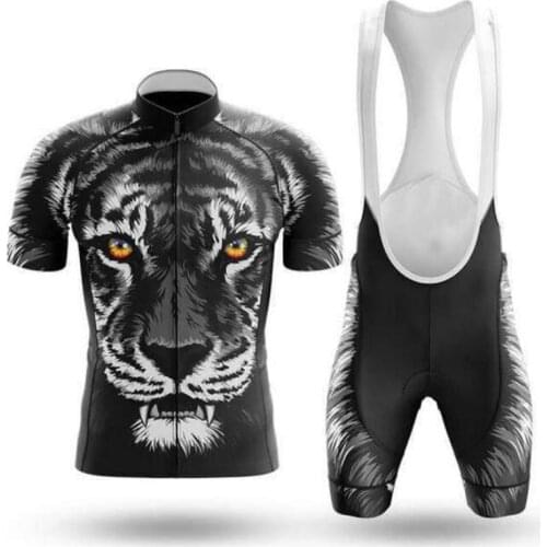 Summer Cycling Jersey Funny Tiger Bicycle Clothing Mens Bike Sportwear MTB Bib Pants Short Sleeve Tricota Maillot Ropa Ciclismo