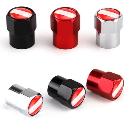 Mini Hexagon Car Valve Cap Wheel Tire Valve Caps Cover With Auto Emblem For Alfa Romeo 156 147 159 GT Giulia Giulietta Stelvio