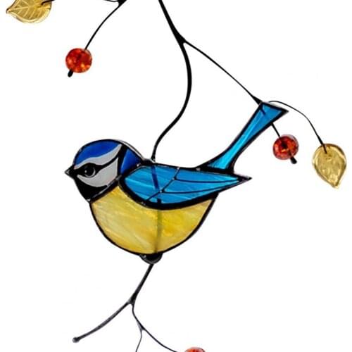Wall Sticker Eco-friendly Removable Vivid Bird Pattern Light Blue Removable Art Bird Style Paper Sticker Home Decoration