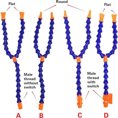 Flat round nozzle flexible oil coolant pipe hose cooling pipe lathe metal cooling hose lathe cooling 1/4 3/8 1/2 L 400-600mm