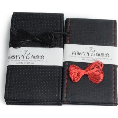 DIY Steering Wheel Covers/Extremely Soft Leather Braid on The Steering-wheel of Car with Needle and Thread Interior Accessories