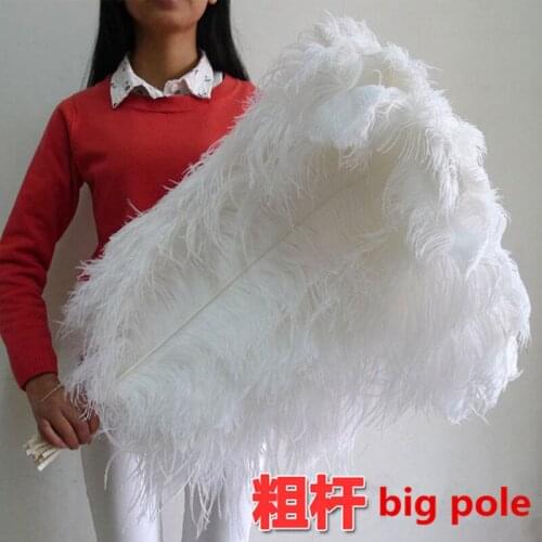 Wholesale! 50pcs 30-32inch/75-80cm White "Thick Stem" Male Ostrich Feathers Wedding Birthday Christmas Decorations
