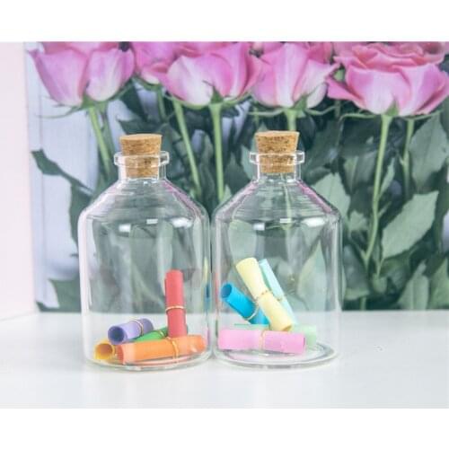 80ml Transparent Glass Cork Bottles Glass Vials Jars Empty Storage Wishing Bottles Decorative Gift Diy 47*75*12.5mm 12pcs/lot