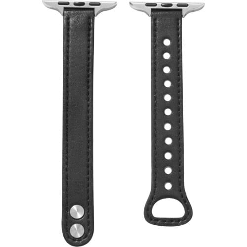 GOOSUU Genuine Leather Watchband for iwatch Series 6 5 4 3 2 1 44mm 42mm 38mm 40mm White Blue Pink Black Color Strap