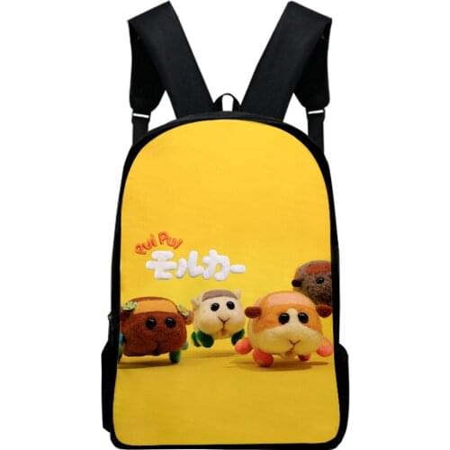 Weysfor Anime PUI PUI Molcar School Bags 3D Print Backpack Bags Anime Cartoon Guinea Pig Backpacks Men Women Teenage Mochilas