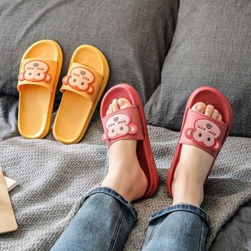 Couple slippers summer female home indoor home bathroom anti-slip outside wearing home thick bottom cute cool slippers