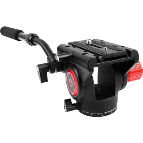 Video Tripod Fluid Head Camera Action Drag Pan Head + Sliding Plate Aluminum Alloy Camera Panorama Handle Head 2020 New