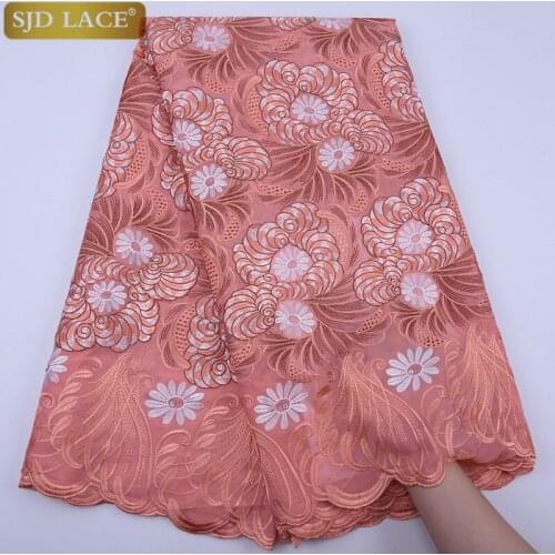 SJD LACE Latest Nigerian Dry Lace Fabric With Embroiderey African Swiss Voile Lace In Switzerland For Ghana Party Dress SewA1787