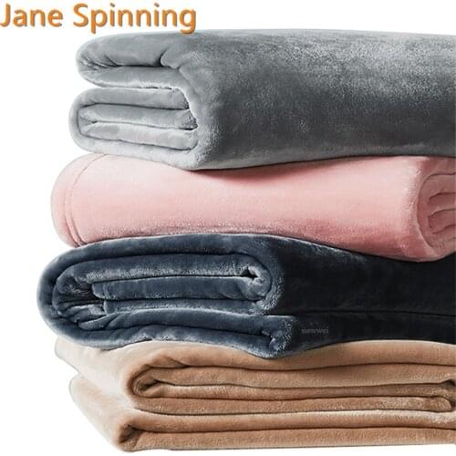 Adult Coral Fleece Blanket For Bed Stitch Duvet Solid Color Blankets And Bedspreads Soft Quality Plead For Sofa Home Bed Cover