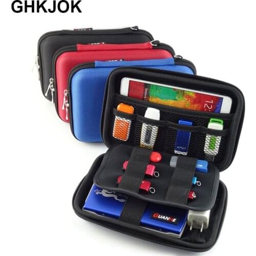 Protective Storage Case Cover Portable Travel Digital Bag for HDD USB Data Cable SD Card Phone Power Bank Organizer Case Pouch