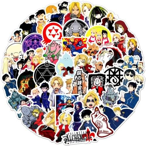 10/30/50PCS Cartoon Anime Fullmetal Alchemist Waterproof Stickers Skateboard Guitar Motorcycle Phone Graffiti Decal Sticker Toy
