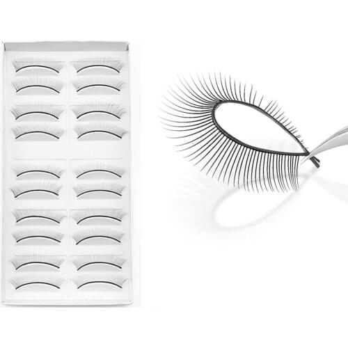 10 Pairs/Set Handmade Training Lashes Full Strip Individual Beginner Practice False Eyelashes Extension Tools