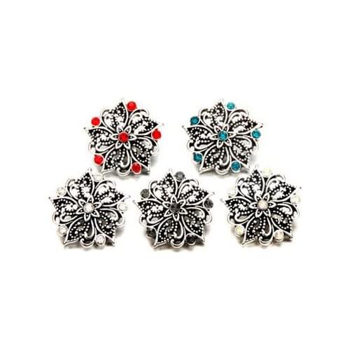 10pcs/lot flower snap button jewelry charm button fit 18mm snap button jewelry snap bracelets bangles for women