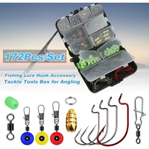 172Pcs/Set Fishing Tackle Set Multifunctional Fishing Lure Hook Accessory Tackle Tools Box for Angling