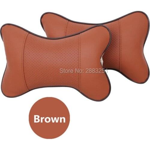 2Pcs Car styling PU leather Car Headrest Neck Pillow Automobiles for Vw polo tiguan golf 7 4 6 passat b6 b5 b7 car Accessories