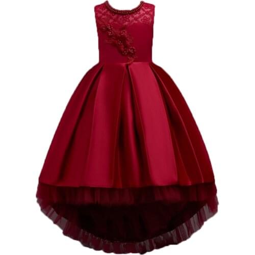 2019 Summer Kids Dresses For Girls Elegant Princess Dress Flower Girls Wedding Dress Teenage Party Dress 5 6 7 8 9 10 11 12 Year
