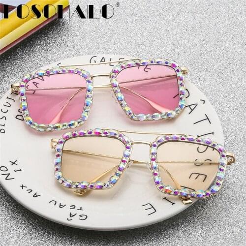 2020 New Style Square Vintage Diamond Sunglasses Men Retro Glasses Frames Fashionable Bright Sun Glasses For Women/Men Eyewear
