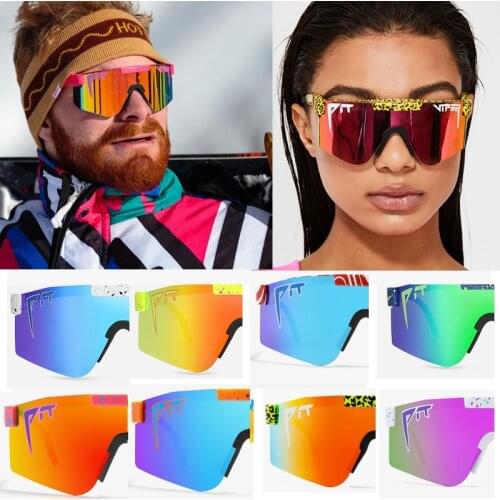 2021 luxury BRAND Mirrored Green red blue lens pit viper Sunglasses polarized men sport goggle tr90 frame uv400 protection