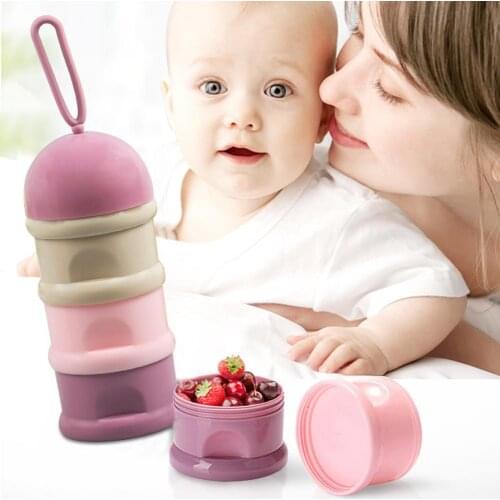 3 Compartments Baby Milk Powder Formula Dispenser Snack Food Storage Container Come with perfect size lightweight seals tight