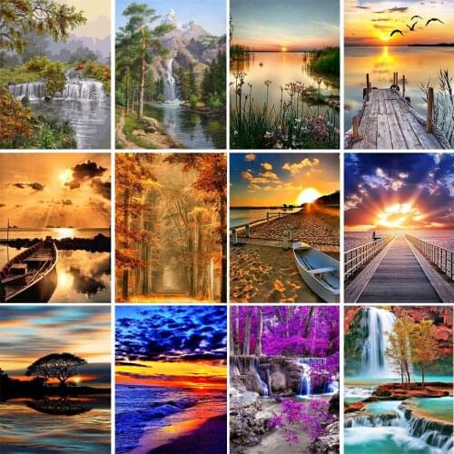 5D DIY Diamond Painting Landscape Rhinestone Art Painting Full Square/Round Diamond Embroidery Mosaic Art Home Decoration Gift