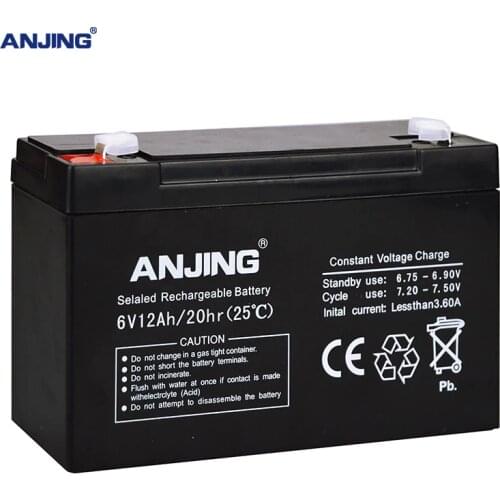6V 12AH Battery 6V 12AH for Backup Power LED emergency Light Children Toy Car Lead-acid Accumulator Replacement Maintenance
