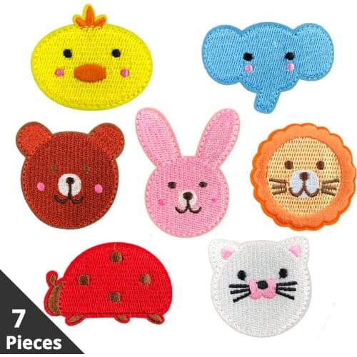 7 Pieces Cartoon Patch Applications on Clothes Iron on Patches for Clothes Embroidery Stripe for Cloth Stickers