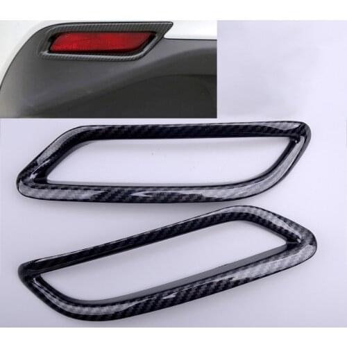 Carbon Fiber Style Car Rear Fog Light Lamp Frame Trim Moulding Bezel Fit for Toyota Camry SE XSE 2018-2019