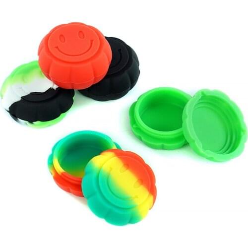 3Pcs 6ml Non-Stick Silicone Containers for Wax Pumpkin Design Multi Use Storage Jars Assorted Colors Gift Free Shipping