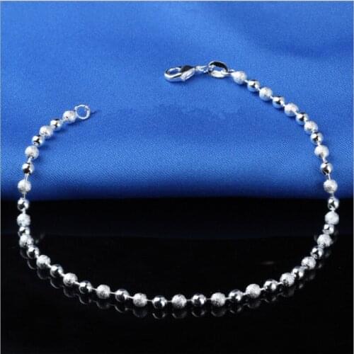New Classic Simple Small Round Ball Bead Anklets Foot Chain For 925 Sterling Silver Ladies Foot Anklet Bracelet Women Jewelry