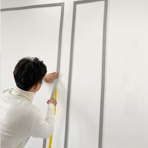 Wall decoration strips self-adhesive wood molding soft photo frame line TV sofa porch background wall border foam sticker