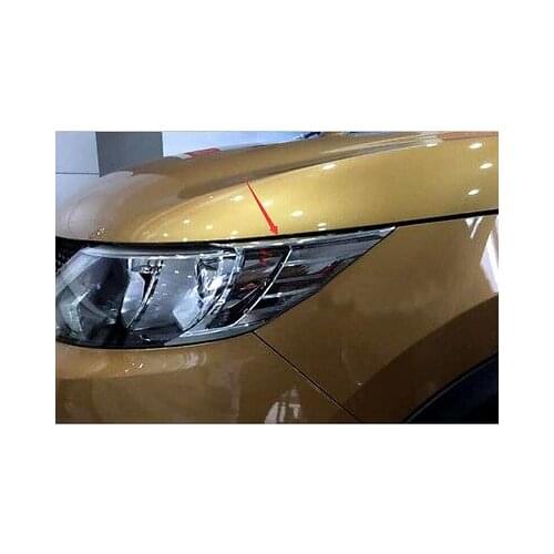 Chrome Front Head Light Lamp Eyelid Cover Trim 2pcs for Nissan Qashqai 2014-2016